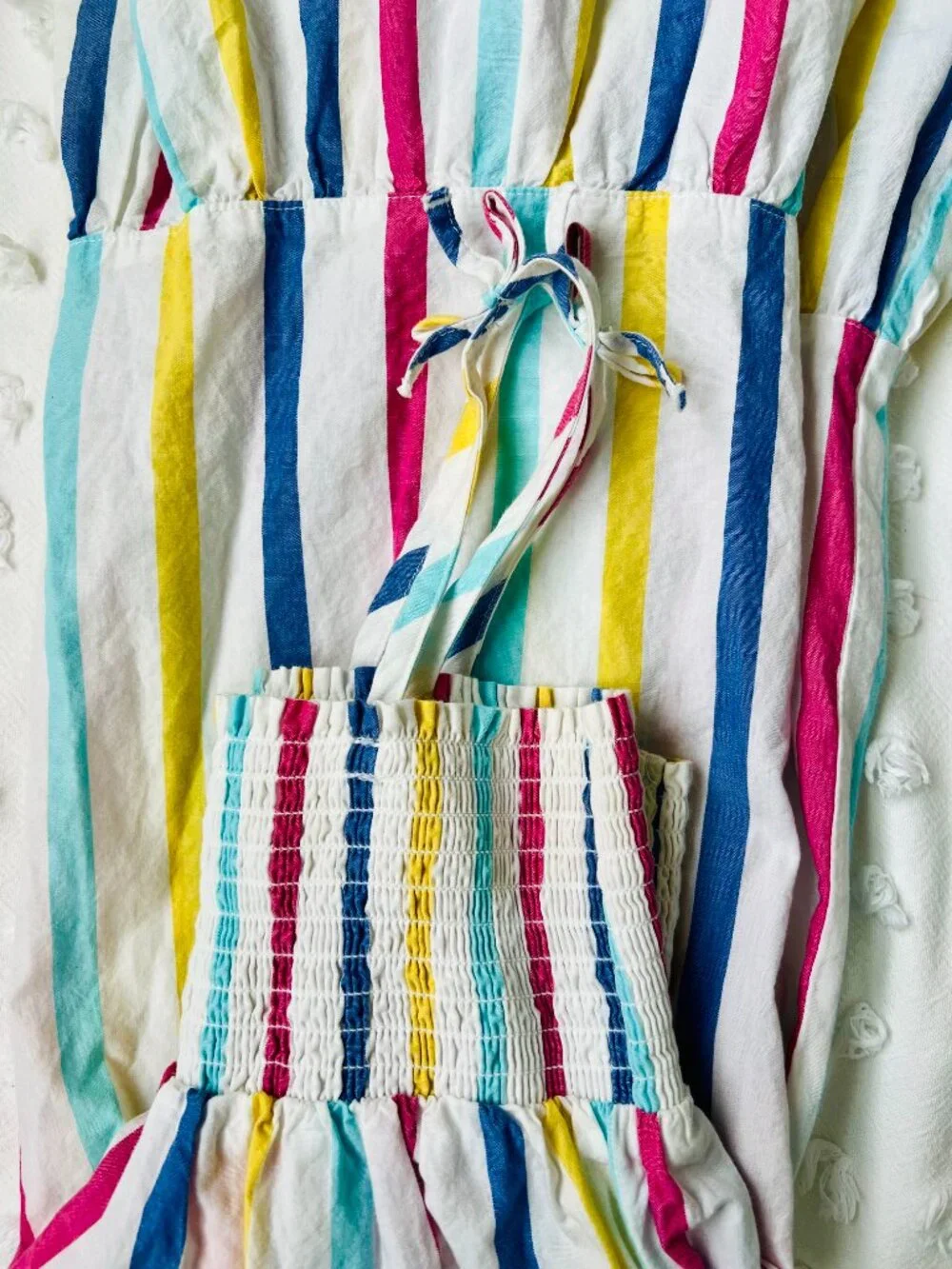 Joe Fresh Girls Striped Cotton Dress | Size Small (6) - Picture 2 of 5